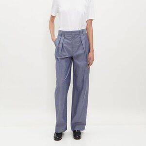 Maria Mcmanus Double Pleat Front Trouser in Chambray Size 6